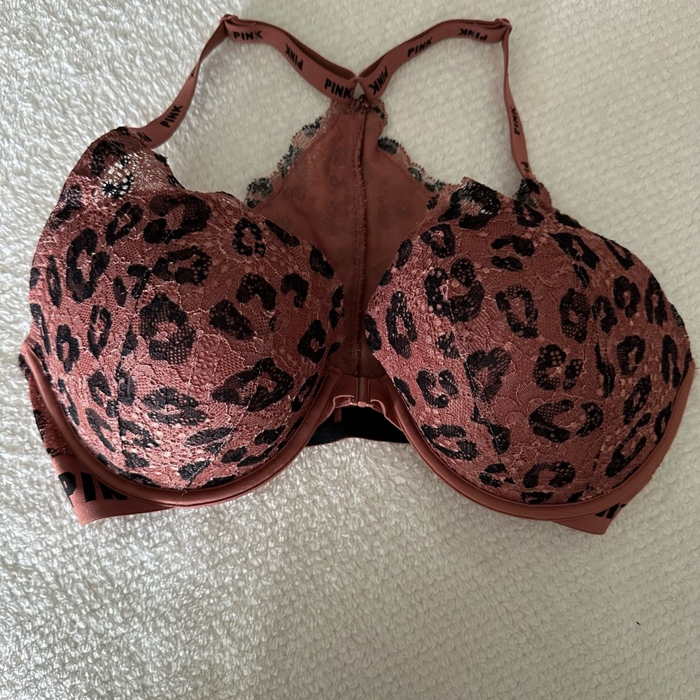 PINK Victoria's Secret Animal Print Lace Bra